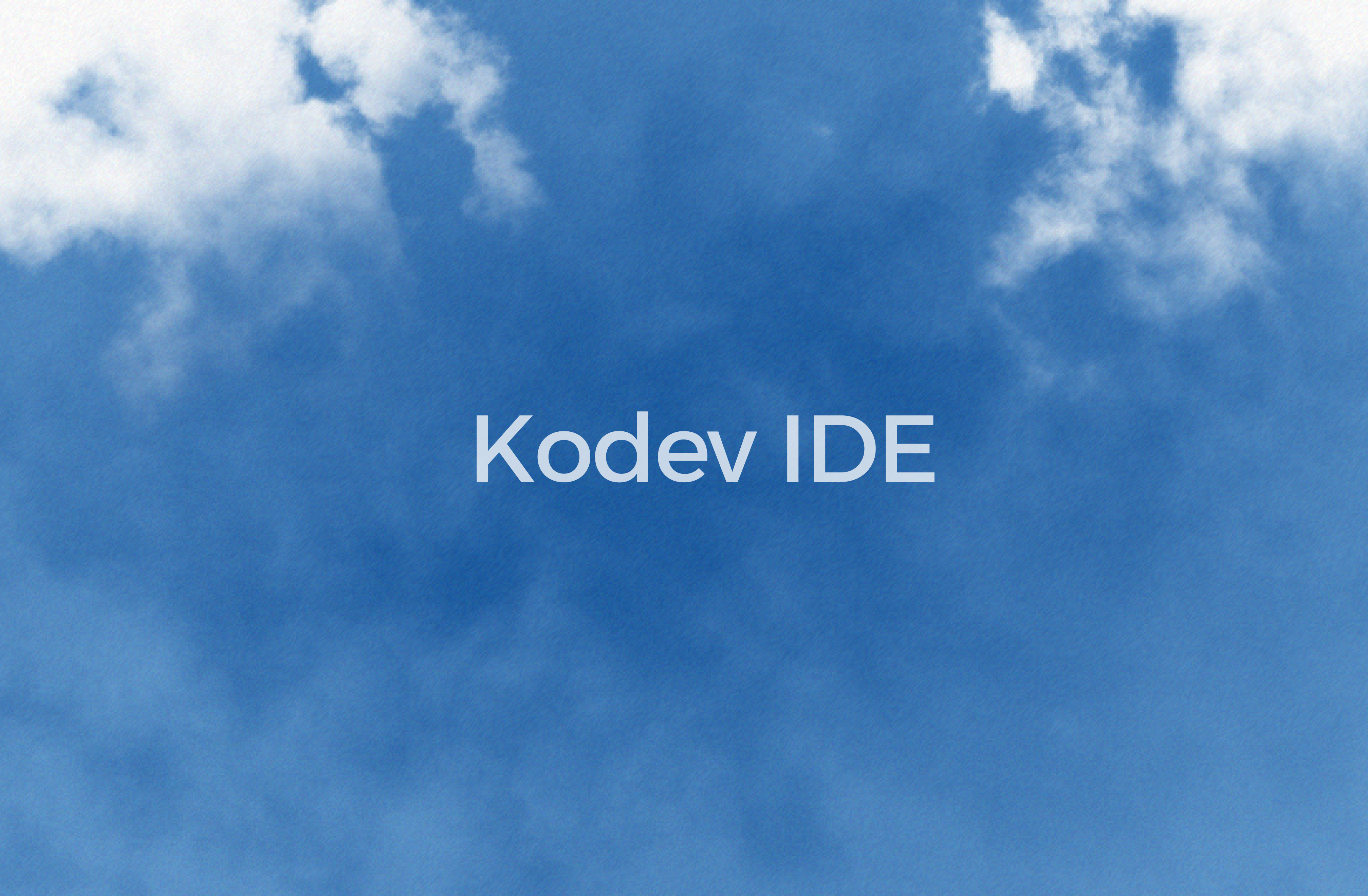Kodev IDE open alongside a local codebase